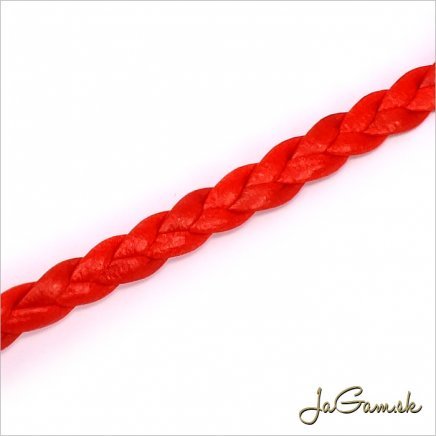 Vrkôčik - imitácia kože 5 mm červená 0,5 m (2104re)